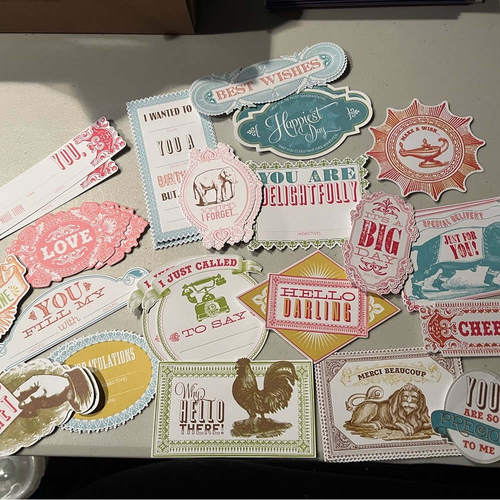 Vintage Style Greeting Card die cuts